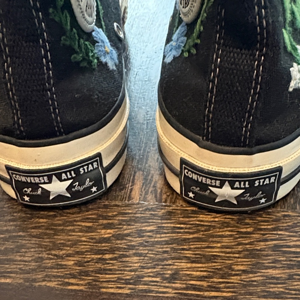 Converse Women's Custom Embroidered Floral High-Tops - Picture 5 of 8